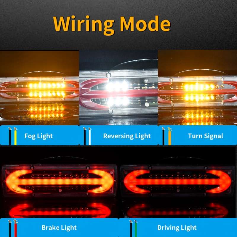 2pcs Multi-Purpose LED Car Tail Lights High Brightness Truck Tail Lights Trailer RV B