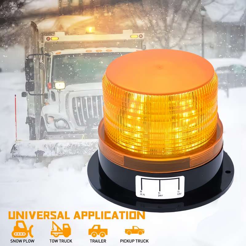 1pc 12V-24V Emergency LED Lights for Vehicles Amber Rooftop Beacon Lights for Trucks