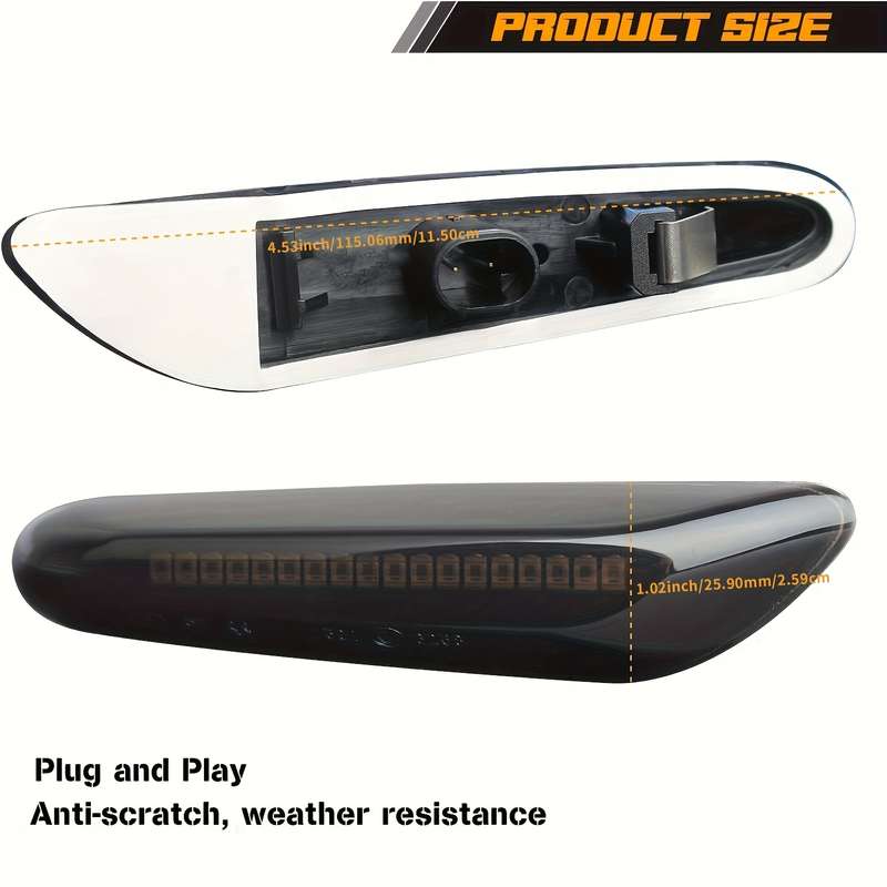 2pcs LED Dynamic Turn Signal Side Marker Sequential Flashing Lights for BMW E46 E36 E