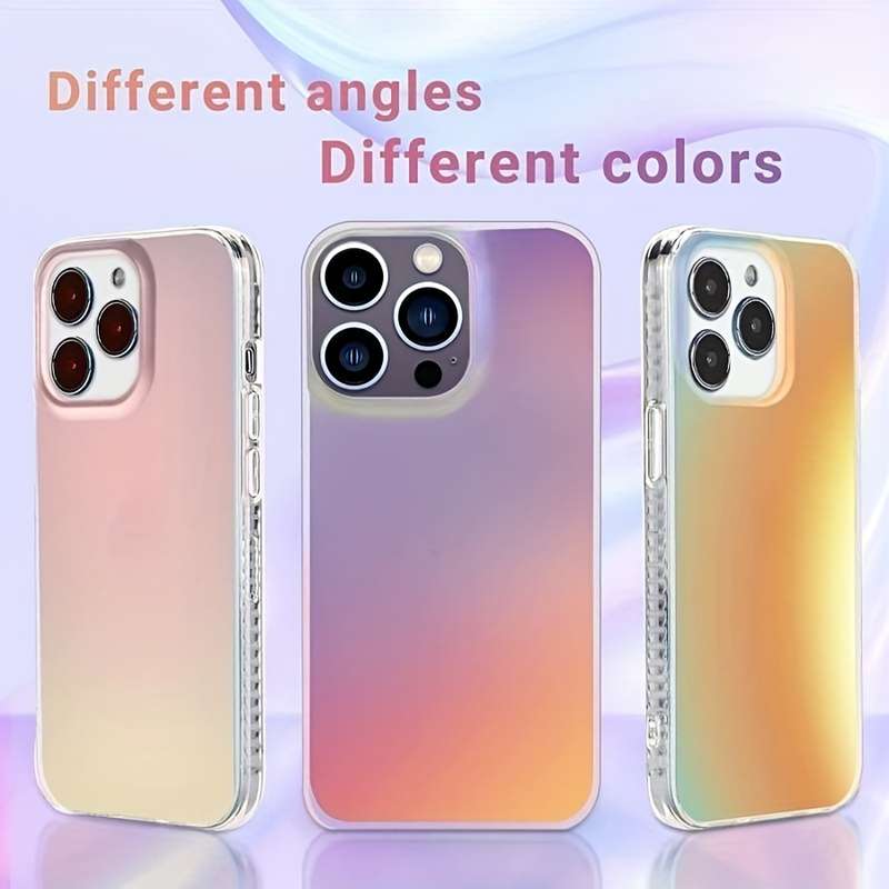 1Pc Mixed Color  For iPhone 14 Stylish Laser Matte Phone Case