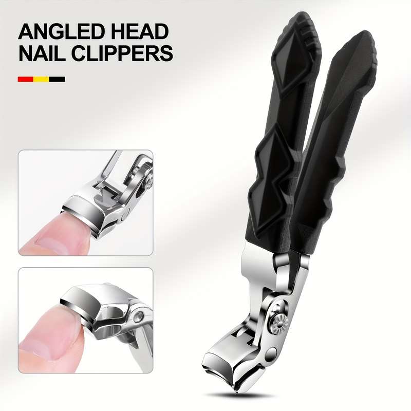 1pc Ergonomic Stainless Steel Nail Clippers Heavy-Duty Wide Jaw for Thick Toenails  Fingern