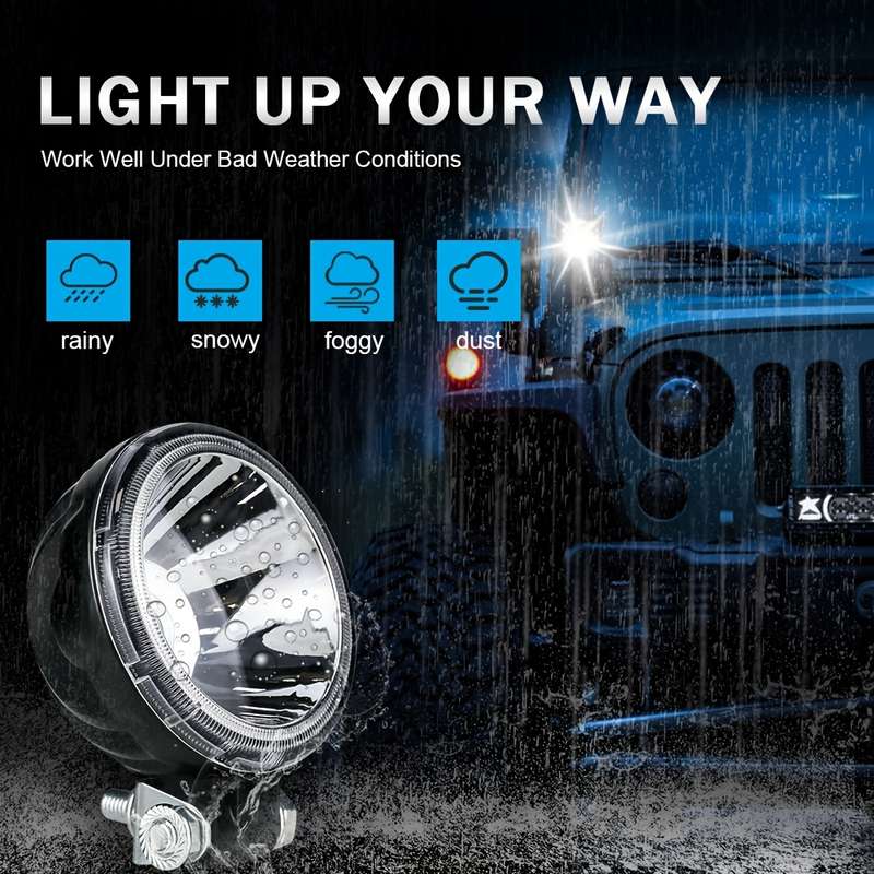 2pcs White 3-Inch LED Work Lights Spotlight for 4X4 Off-Road Motorcycles Cars Dune
