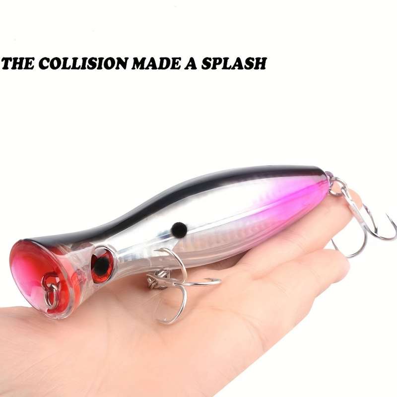 1pc Popper Fishing Lure 12.5cm 40.3g ABS Hard Bait for Fresh Saltwater Angling Crash Wate