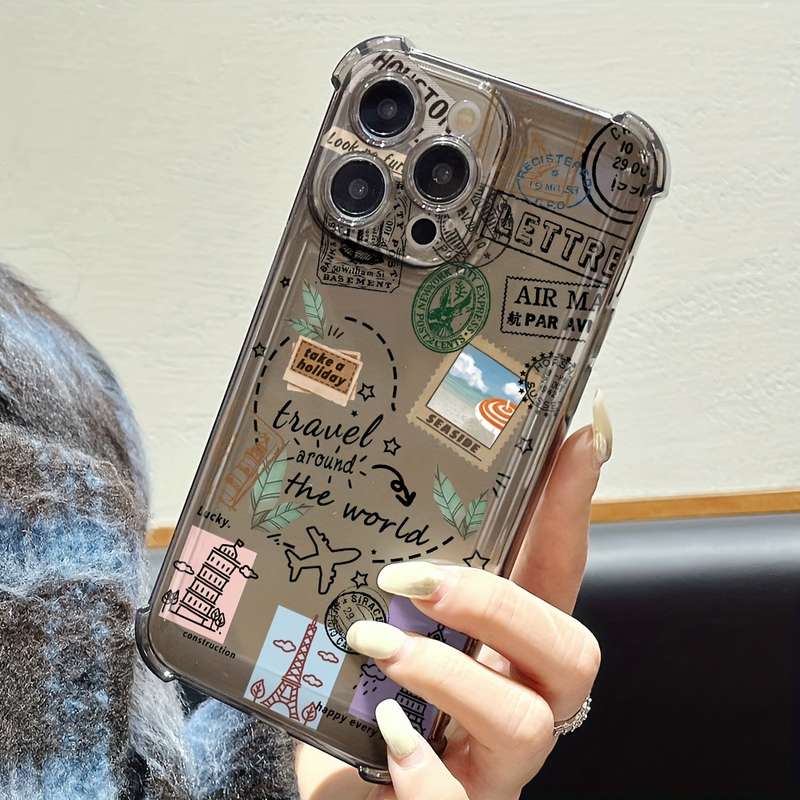 1Pc Transparent Black For iPhone Xr Phone Case Phone Cover