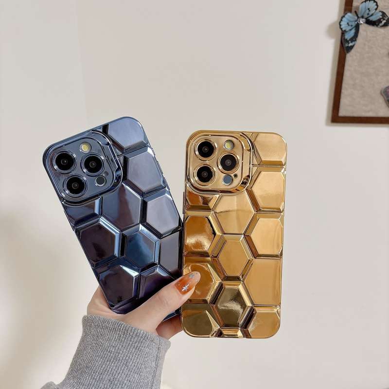 1Pc Golden For iPhone 7 Plus 8 Plus Textured Phone Case