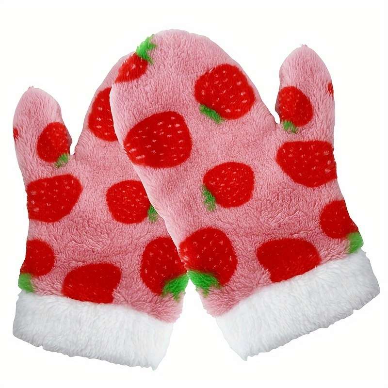 Winter Gloves Color L Green Leopard Print Gloves