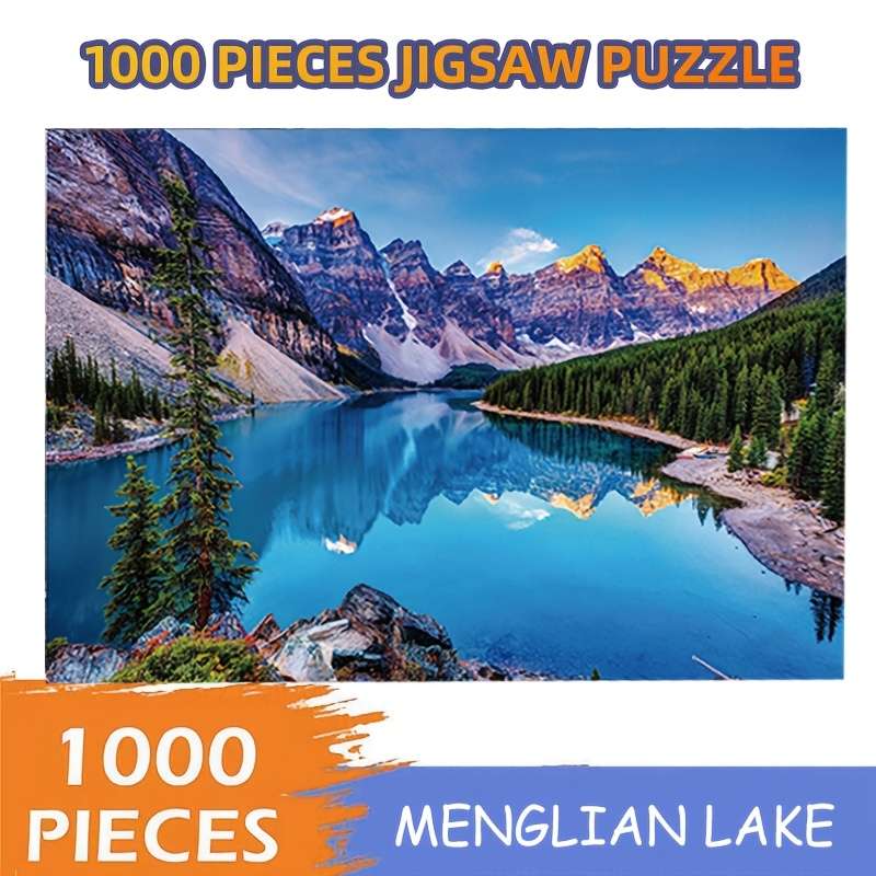 1000pcs Menglian Lake Jigsaw Puzzle 70x50cm Cardboard Rectangle White for Adult Le