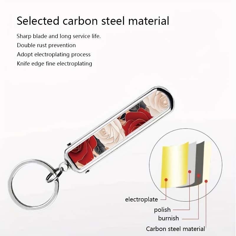 1pc Creative Multi-Functional Folding Nail Clippers Rose Theme Nail Clippers Couple Nail Scis