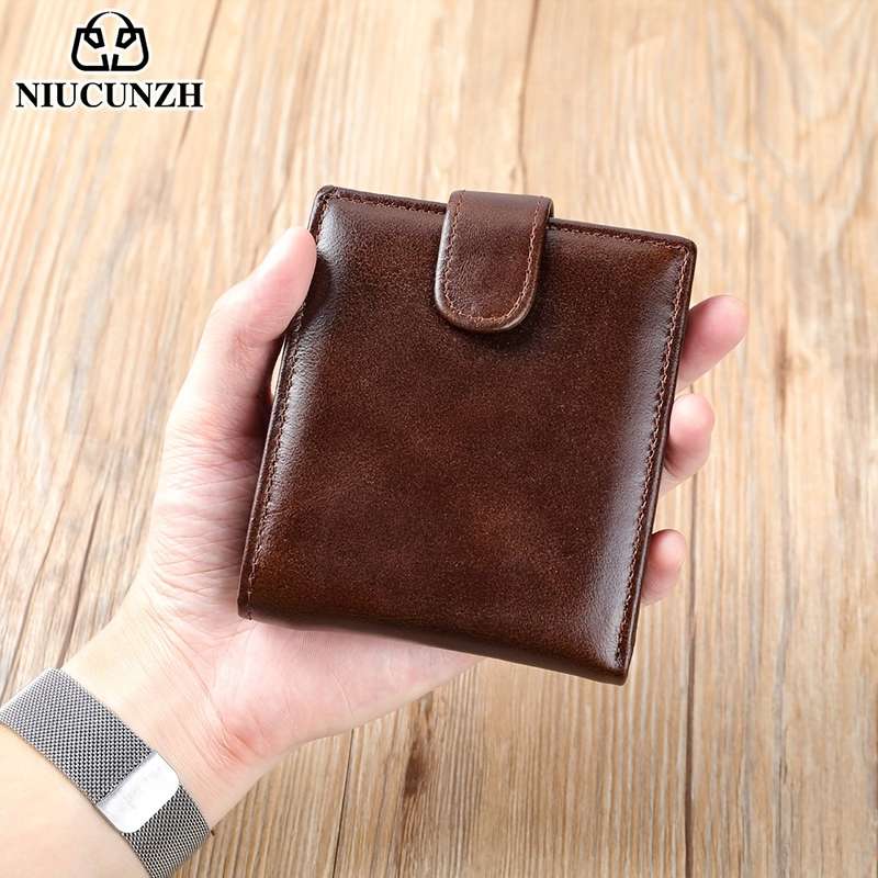1pc Genuine Leather Wallet Made of Top Layer Cowhide Featuring Anti-Magnetic Card Slots Wallet