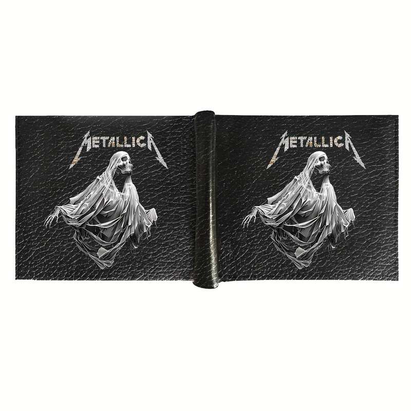 1pc Vintage Band Music Art Men's Faux Leather Simple Style Wallet Multifunctional Short Bifold