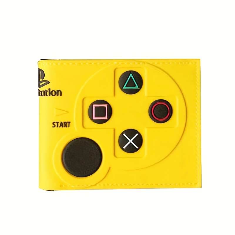 1pc One 11.5cm 4.53in PVC Trendy PS Game Controller Wallet Short Foldable Gaming Console Pattern Ca