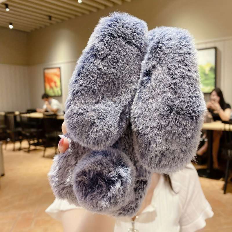 1Pc Pink Red For iPhone X XS Cute Rabbit Plush Phone Case