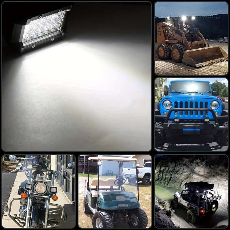 2pcs 72W LED Off-Road Driving Lights 4-Inch 14400 Lumens 3000+ Brightness Alumin
