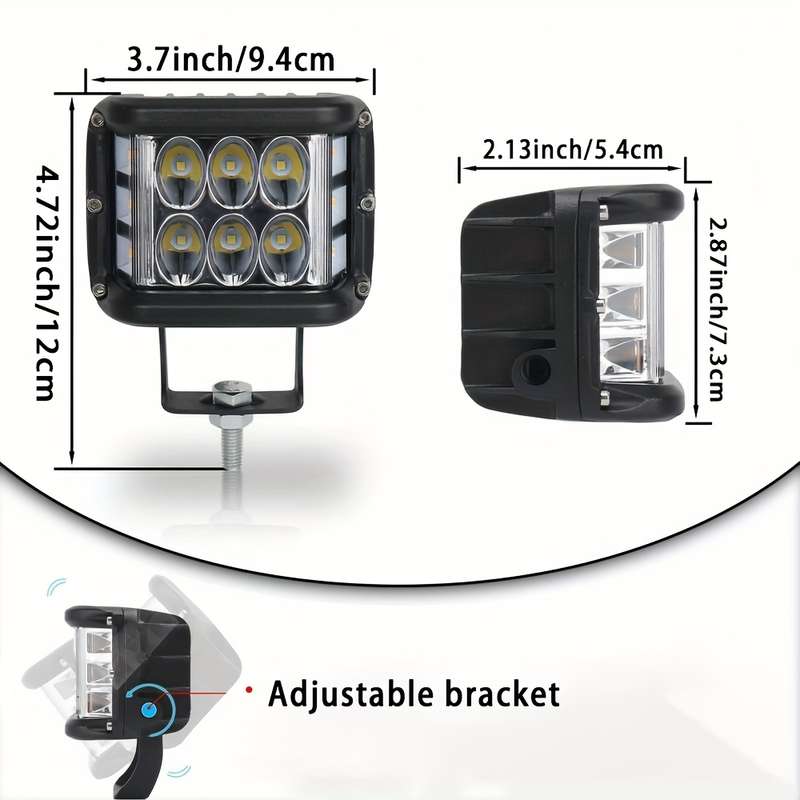 1pc 4Inch LED Work Light High Brightness Yellow-White Light Combination Beam 12-24V