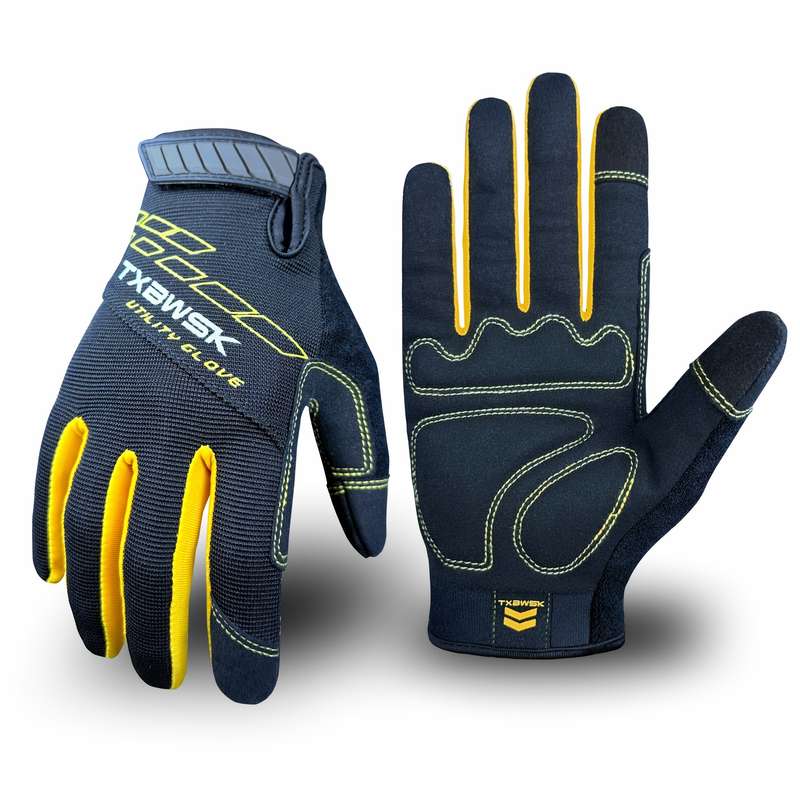 Work Gloves Color Black Yellow Size Xl