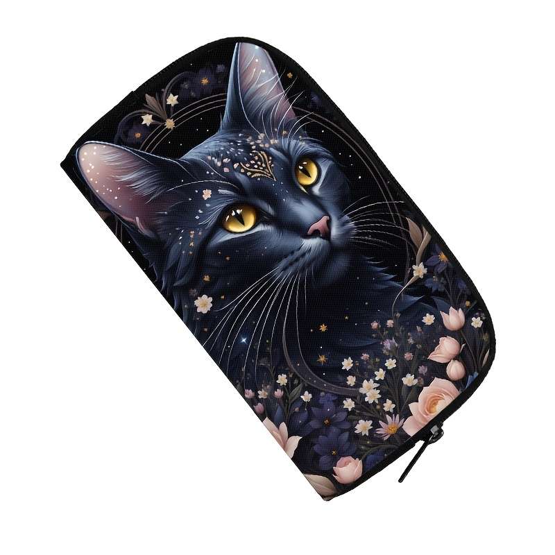1pc Kawaii Black Cat Moon Print wallet women purse credit card money coin bags ladies clutch bag