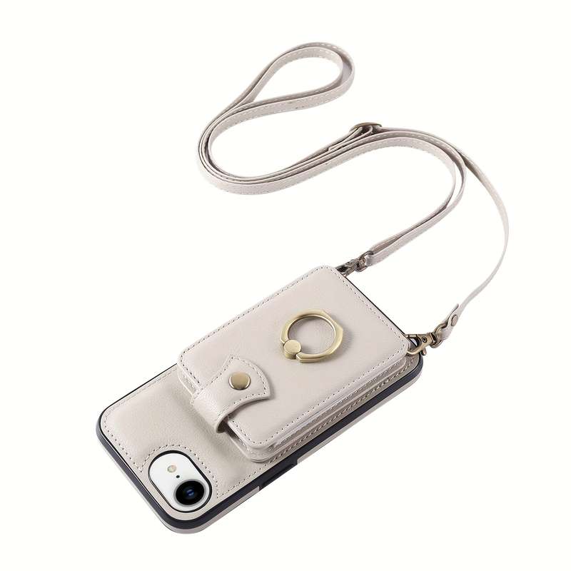 1Pc Beige For iPhone 16e Protective Case Wallet Phone Case