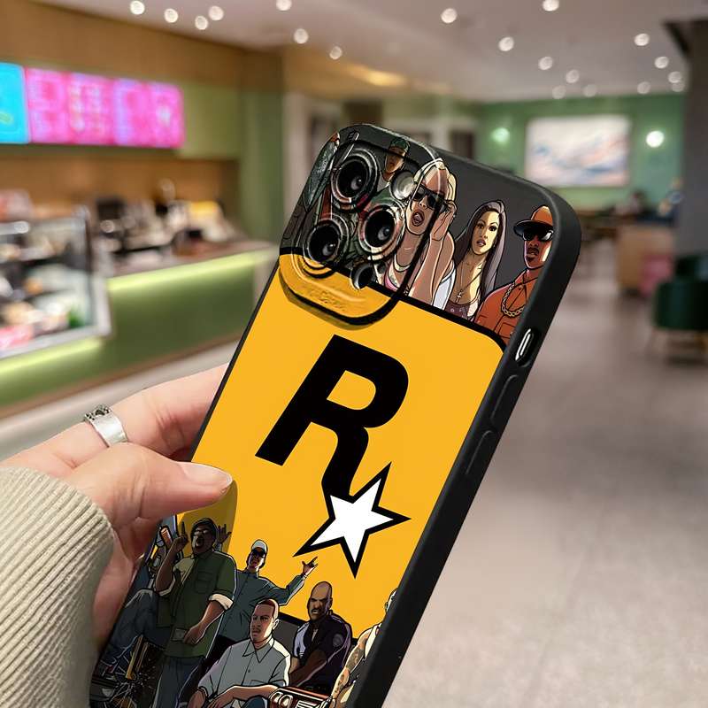 1Pc Black For iPhone 13 Pro Max Character R Star Phone Case