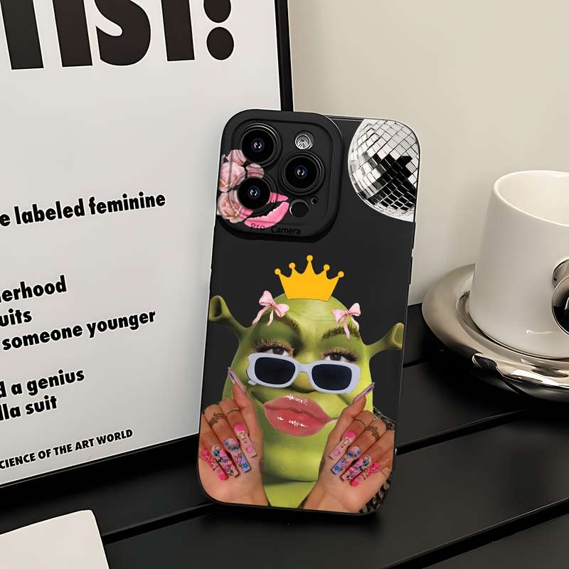 1Pc Black For iPhone 13 Art Shrek Phone Case