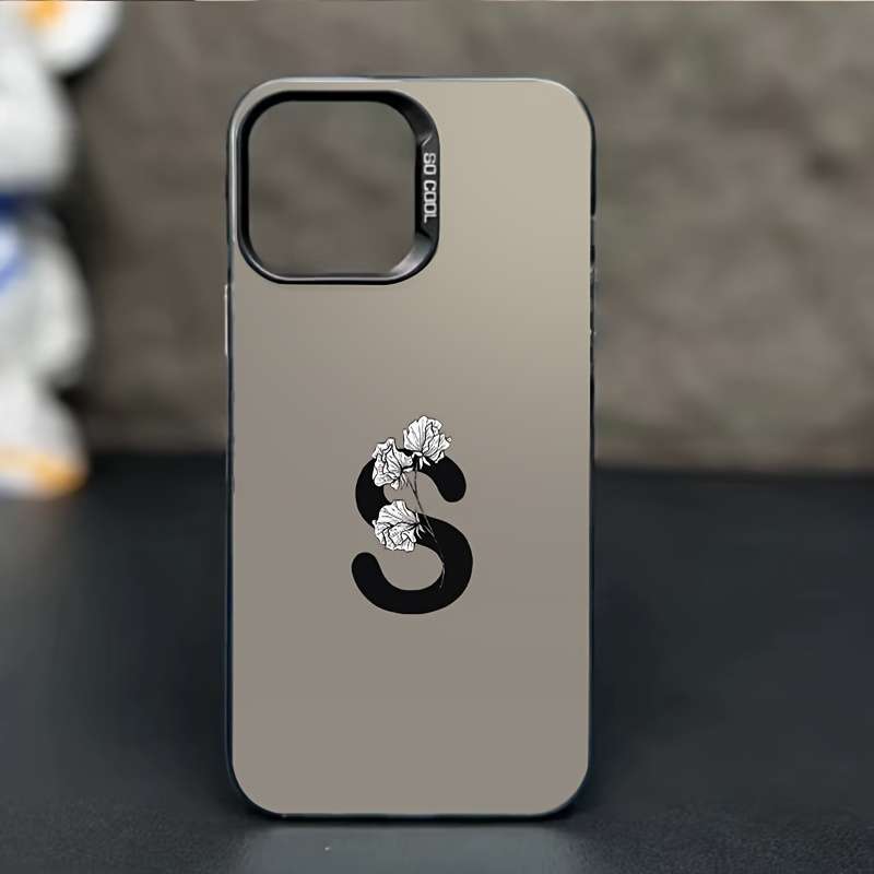 1Pc Mixed Color For iPhone 14 Pro Max English Letter S Phone Case