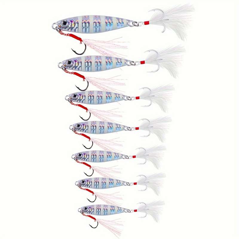 1pc Glow-in-the-Dark Lead Fishing Lure Hard Bait Metal Hook Feathered Hook 8.8cm-61.1g