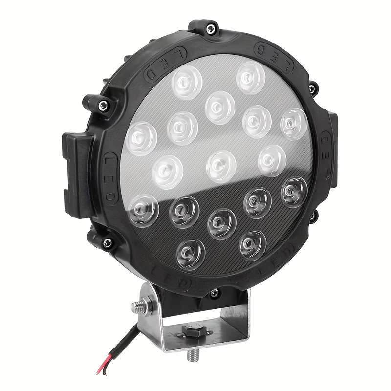 1pc Black 12V 51W Bright LED Light Off Road 4x4 Spotlight Car Headlight Work Spot Lam