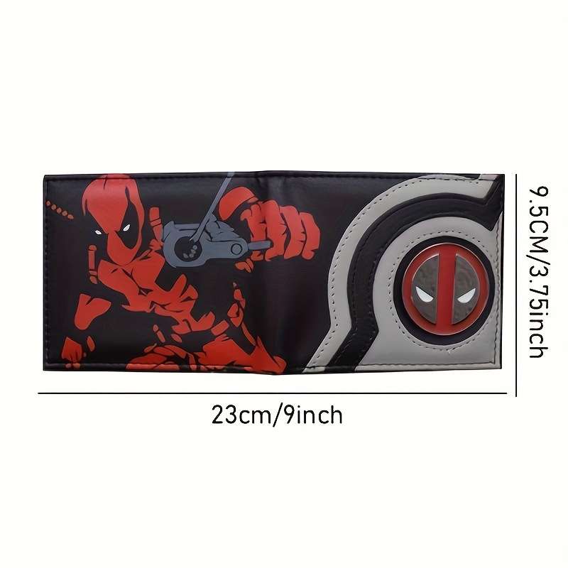 1pc Marvel Deadpool Men's WalletStylish Faux Leather Card Holder with Multi-Card Slots Vibrant