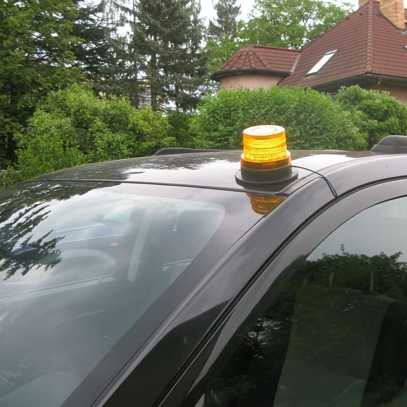1pc Amber LED Emergency Beacon Light for Trucks and Cars 24 LED Mini Rooftop Bar 1