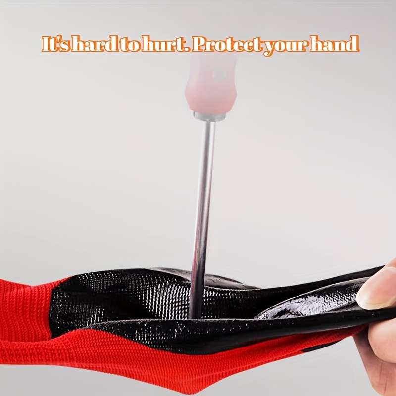 Work Gloves Color Red 4 Pairs