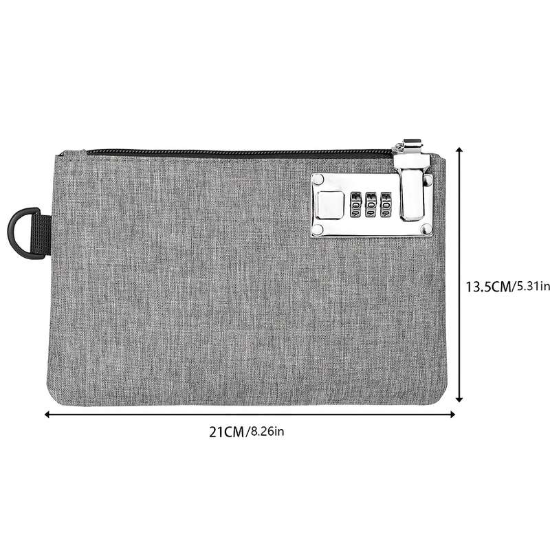 1pc Vintage Style Polyester Multifunctional Card Holder with Lock Men'S Pocket Coin Purse Cas