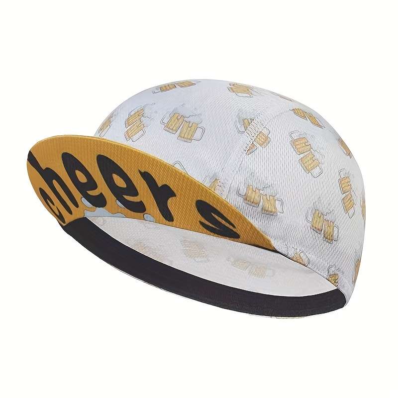 1pc Breathable Coffee-Themed Cycling Cap Ultra-Lightweight Quick-Dry Elastic Fit for Men Wome