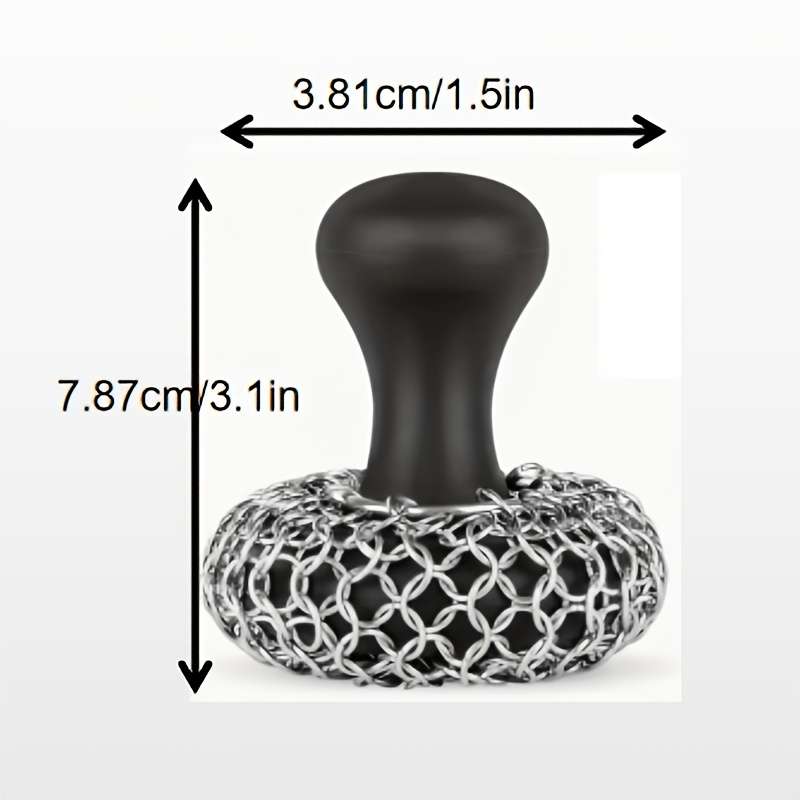 1pc Hard Silicone Stainless Steel Cast Iron Scrubber with Scouring Pad Non-Electric Durable