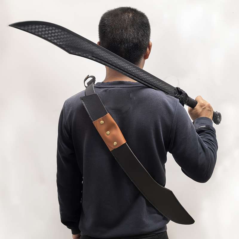 Toy Weapons Color Black Plastic Faucet Long Knife  Add  Display Stand  Add  Pu Leather Case