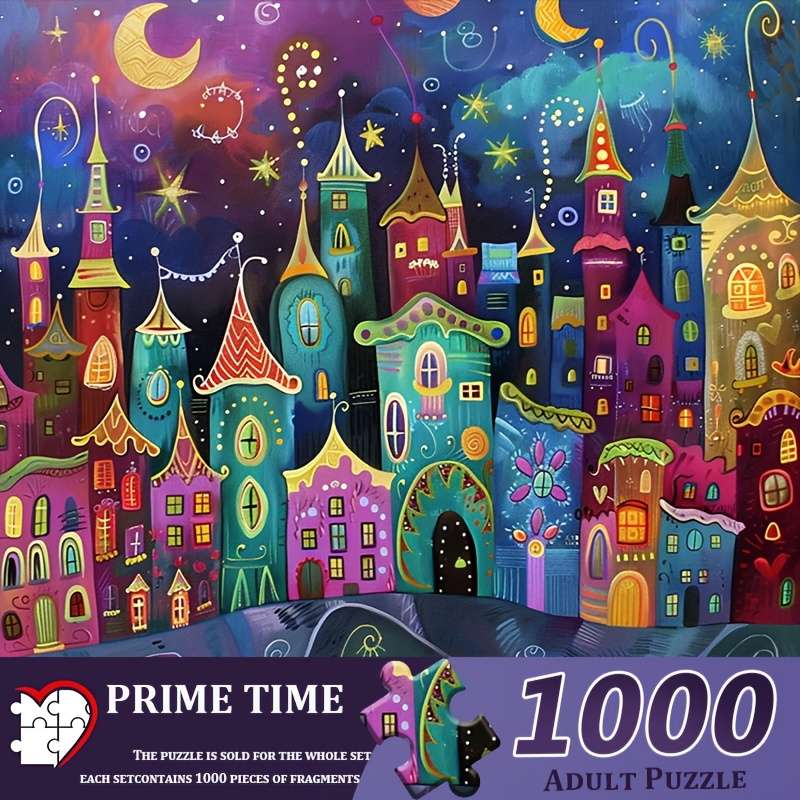 1000pcs Adult Jigsaw Puzzle Fantasy Castle Scenery Paperboard Material Mixed Colo