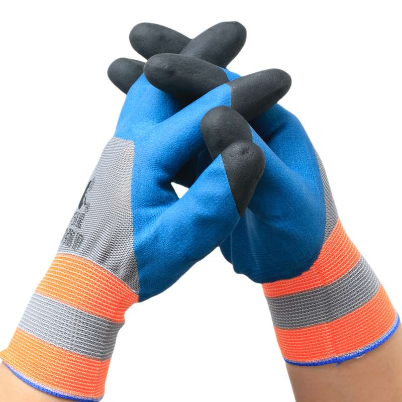 Work Gloves Color Thickened Finger Coating Size 6Pcs 3Pairs