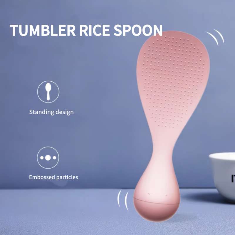 1pc Non-Tipping Silicone Rice Spoon Heat Resistant Easy to Clean Standing Design for Perfec