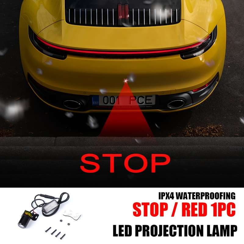 1pc LED Car Projection Light Neon Accent Safety Anti-Collision Lamp 9-36V Hardwired