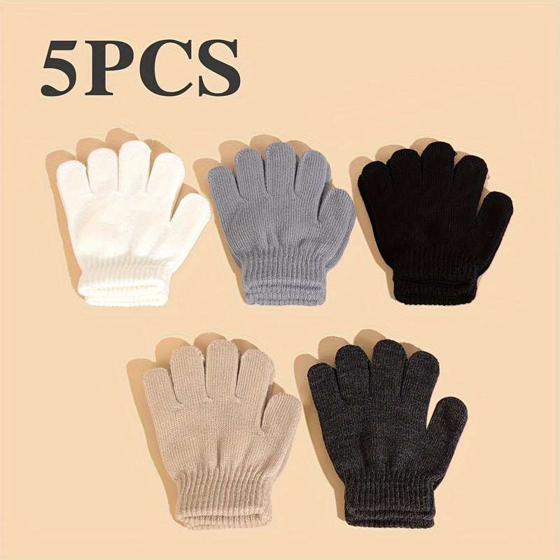Winter Gloves Color Black White Gray Dark Gray Khaki