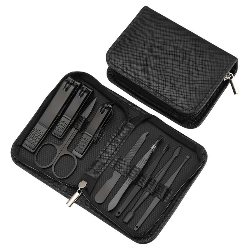 9pcs set Professional Manicure  Pedicure Kit Stainless Steel Nail Clippers Tweezers Scisso