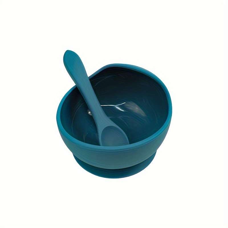 2pcs Silicone Set with Spoon for Babies Kids Toddlers Baby Led Weaning Food Plates First