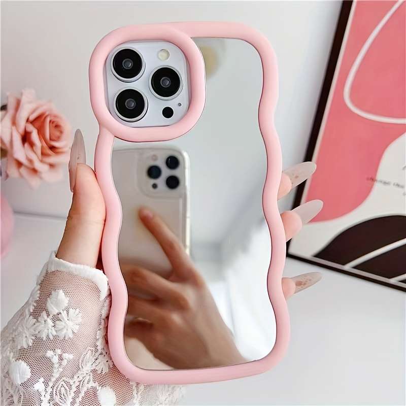 1Pc Black For iPhone 7 8 SE2 SE3 Makeup Mirror Phone Case