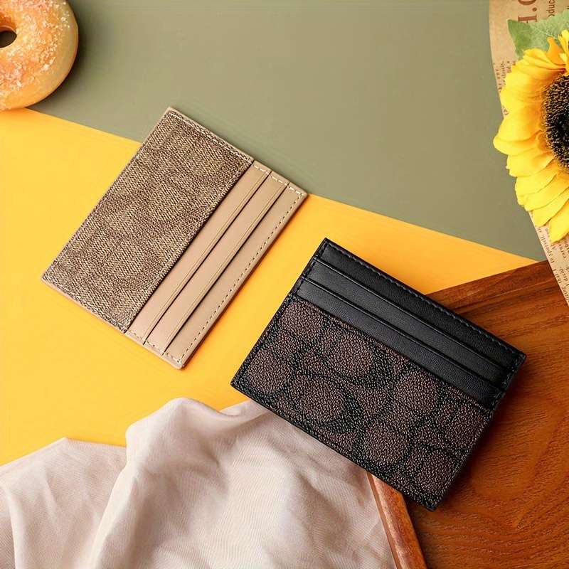 1pc Vintage Style Women'S Slim Card Holder Multi-Slot Credit Card Wallet Portable Travel Design