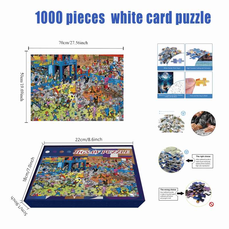 1000pcs Skateboarding Rent Jigsaw Puzzle Beginner Level Rectangular Paper Material