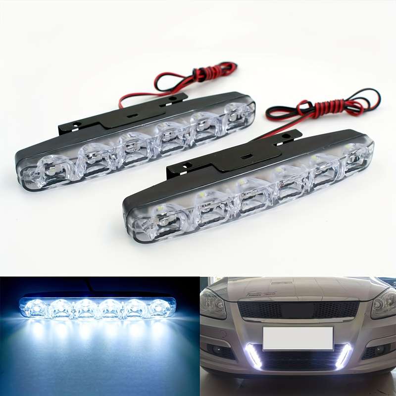 2pcs Set car daytime light High Power 6W 12V 6000K LED Daylight Driving Daytime Lamp