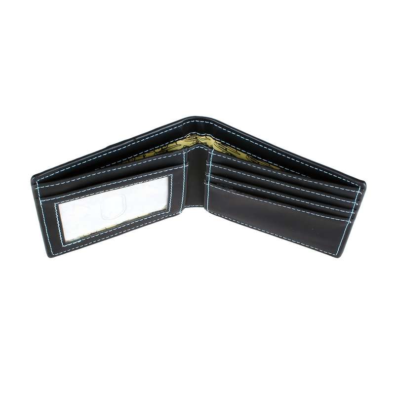 1pc INWEIAI High-Quality 3D Embossed Cartoon WalletStylish Black Faux Leather Card Holder with C