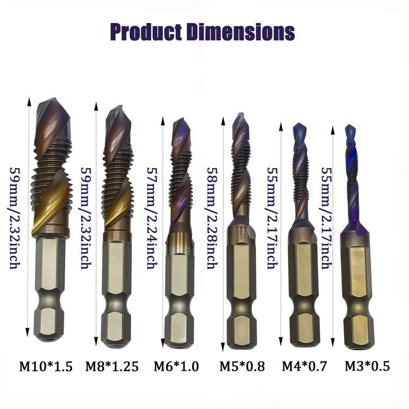 Screwdriver Bit Tool Set Color 6Pcs Purple