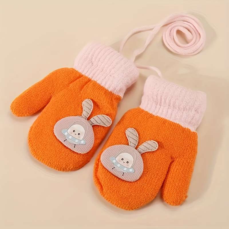 Winter Gloves Color Tangerine Yellow