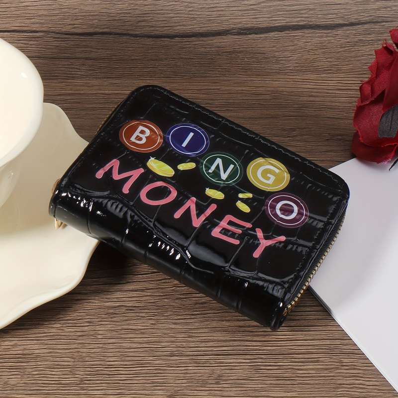 1pc Women's Casual Wallet with Zipper Closure Lightweight Nylon Lined Card Case Short Credit