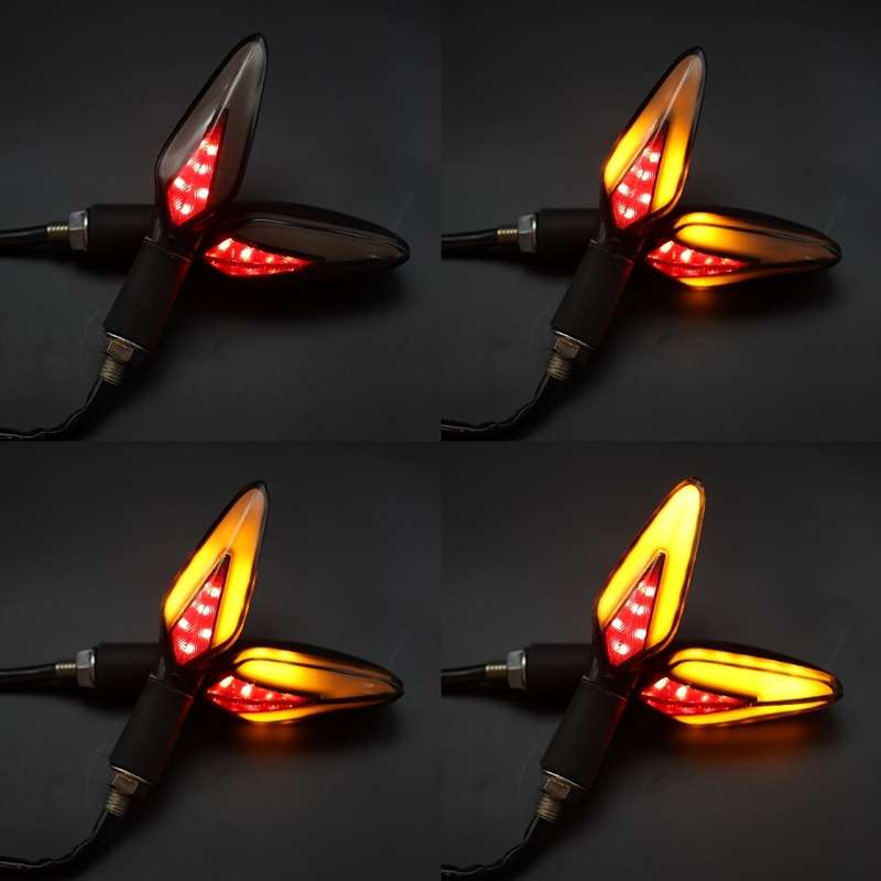 2pcs LED Motorcycle Turn Signal Lights 12V 8mm Daytime Running Lights for Motor Vehi