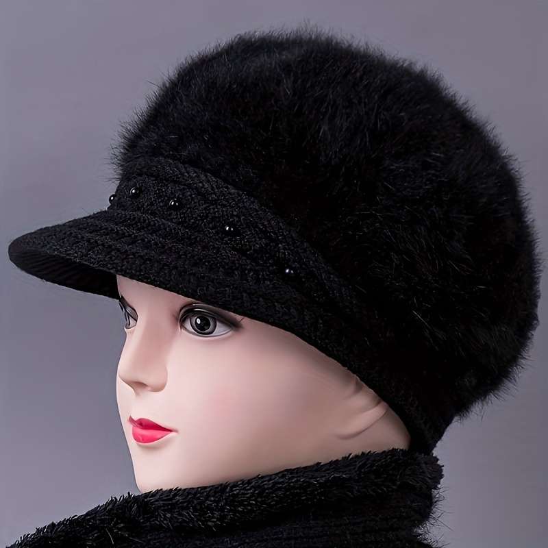 Winter Hat Color Gray Hat Add Scarf